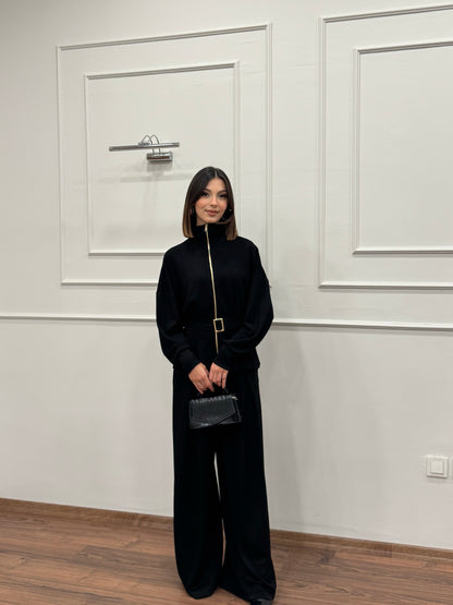 Alya Siyah Ceket Pantolon Takım