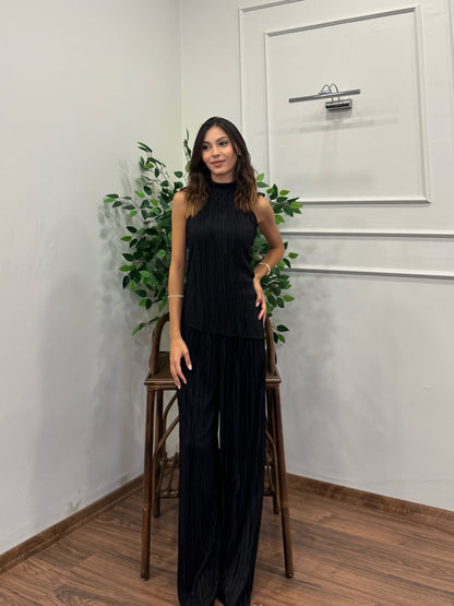 Evora Bluz Pantolon Siyah Pilise Takım