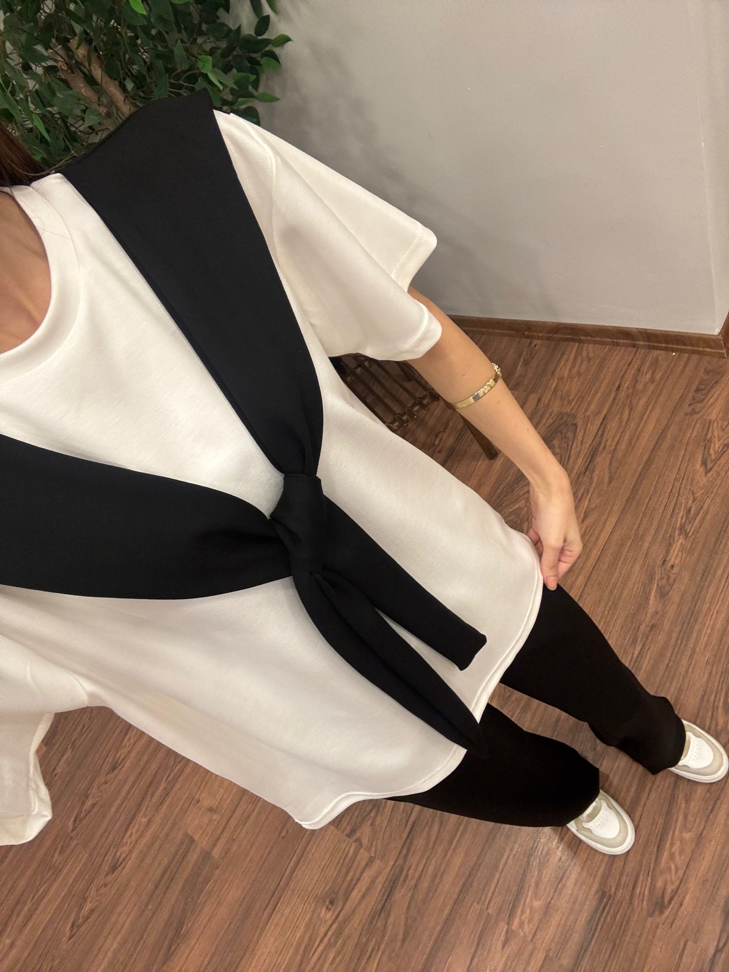 Verona Şal Bağlama Detay Siyah Takım