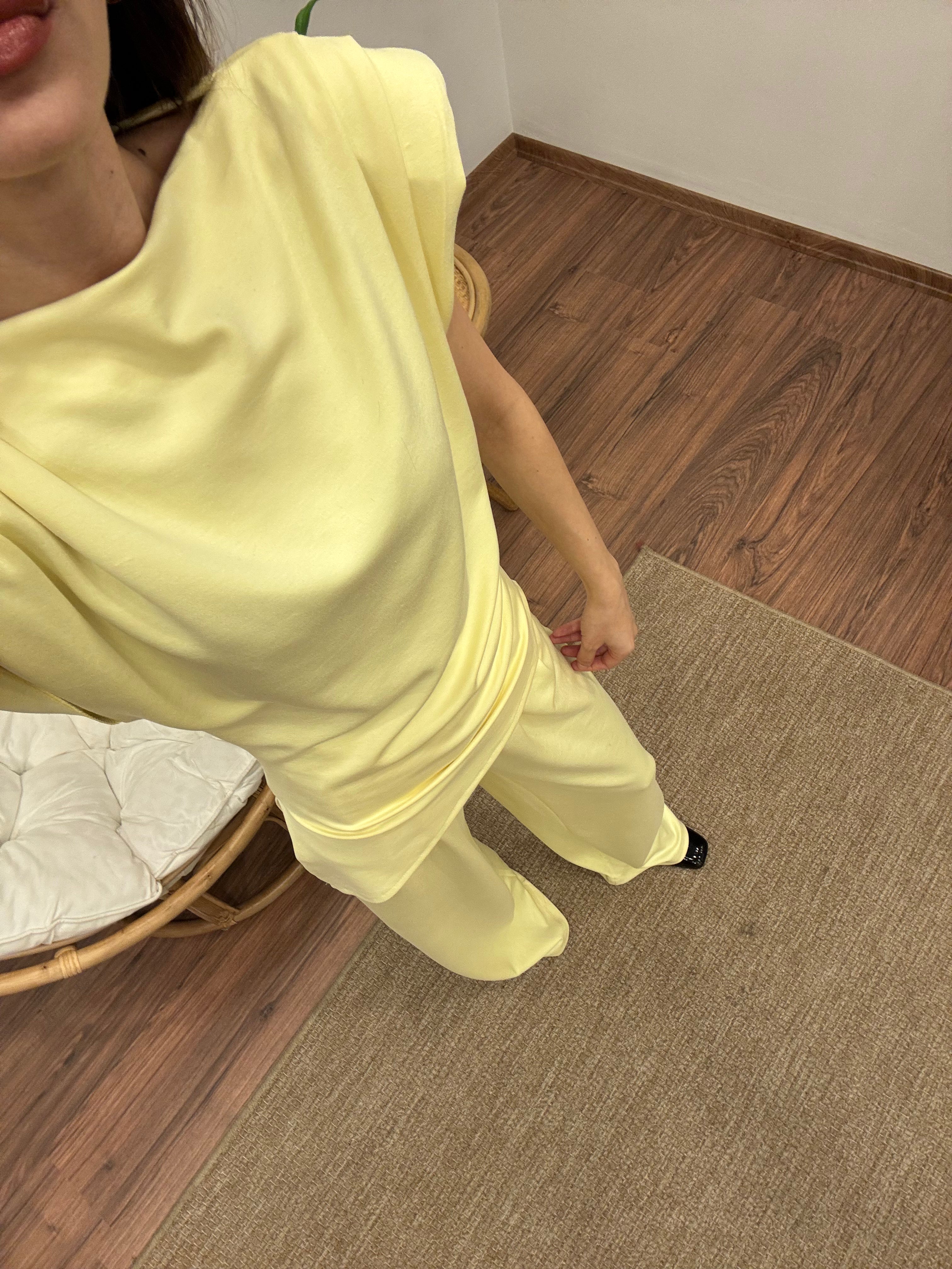 Stella Özel Tasarım İspanyol Pantolon Bluz Sarı Takım