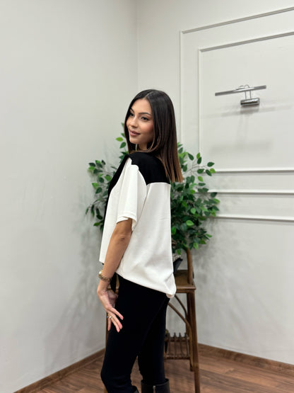 Tie Twst Model Bağlama Detay Siyah Bluz