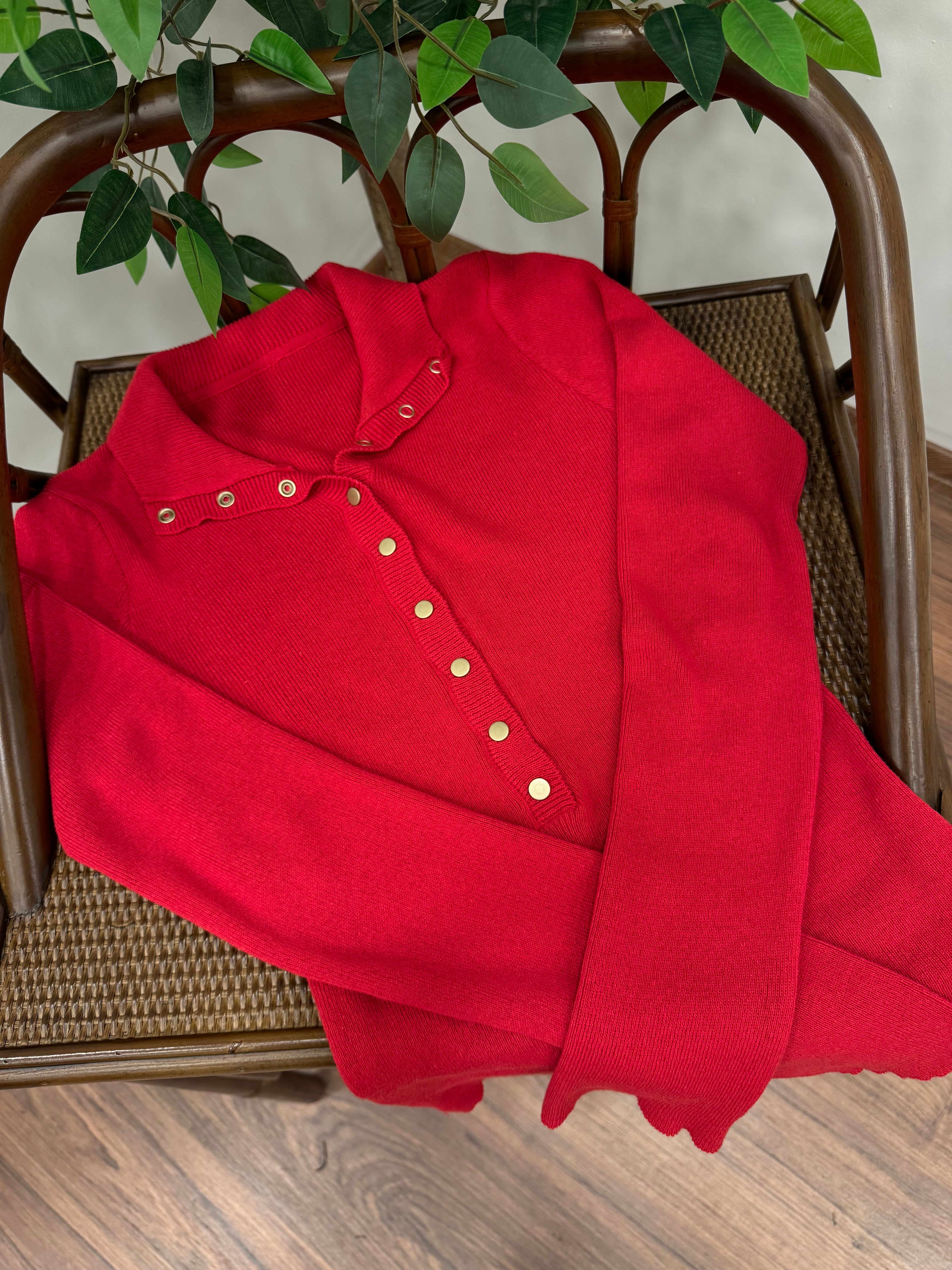 Cozy Triko Kırmızı Bluz