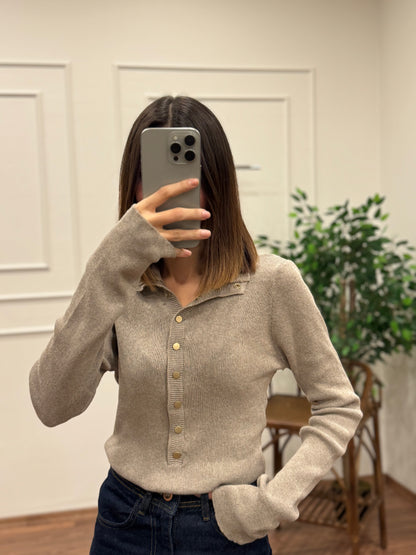 Cozy Triko Bej Bluz