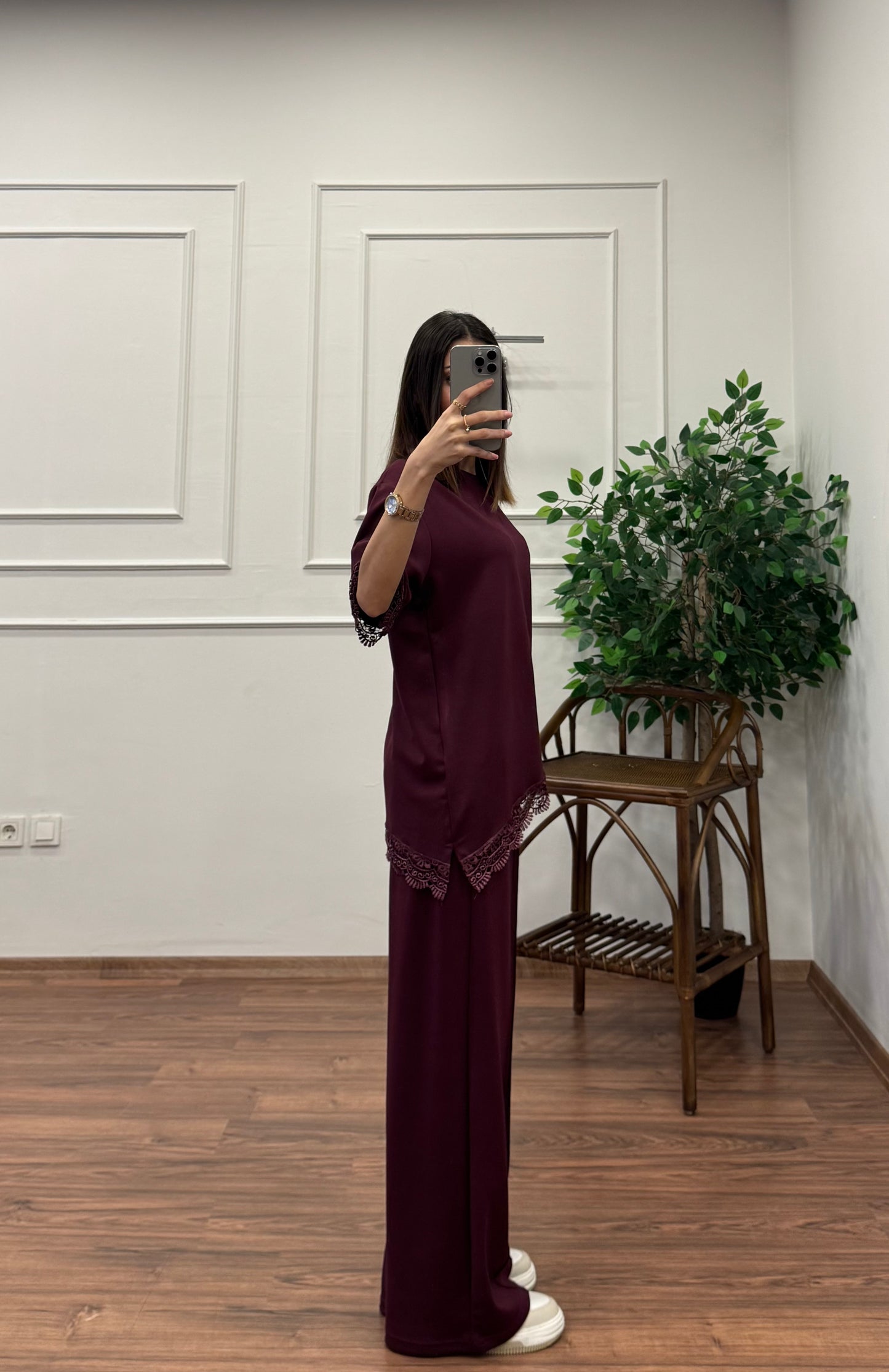 Axel Dantel Detay Bordo Takım