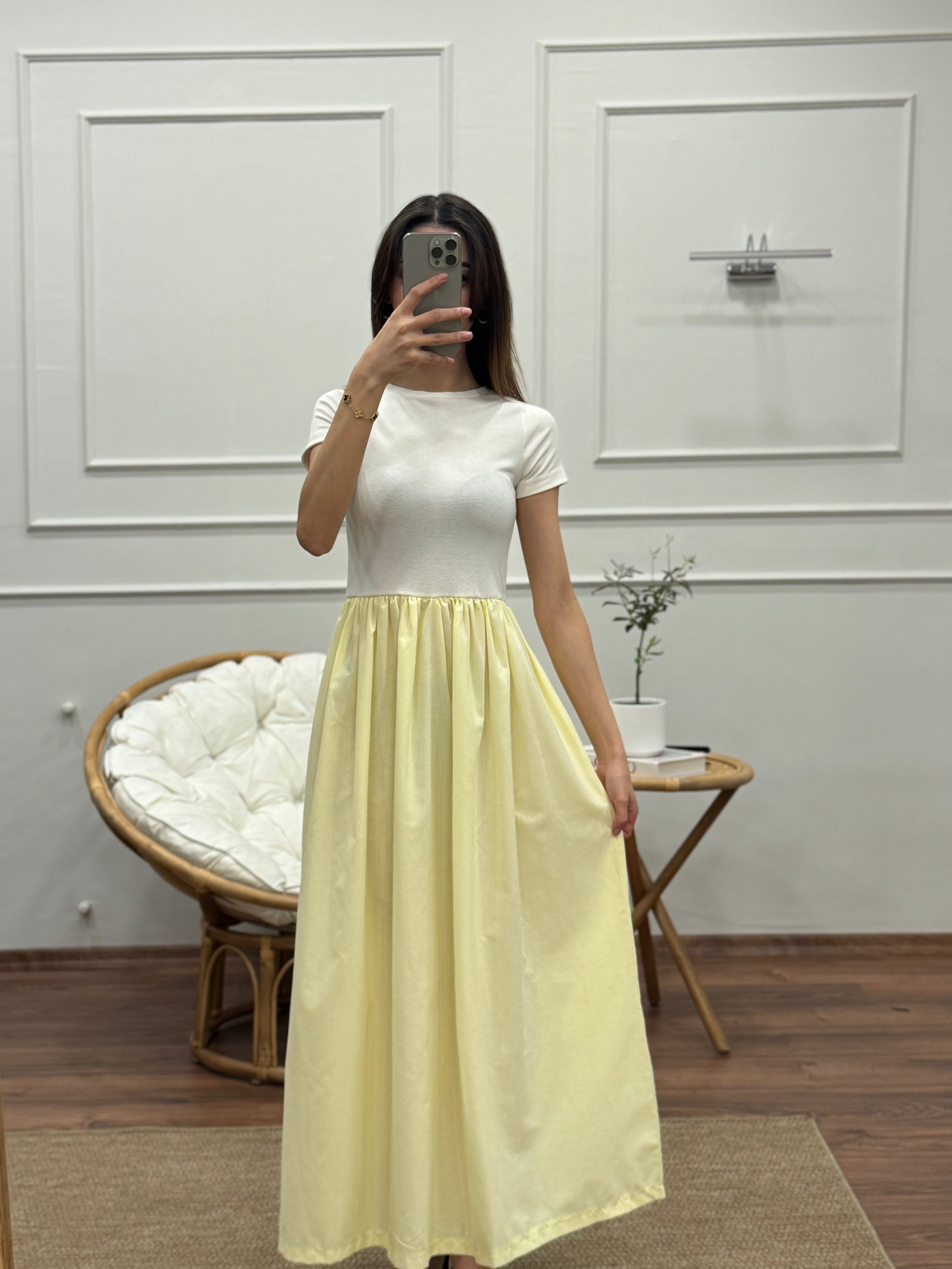 Diana Kloş Kemerli Bebe Sarısı Elbise