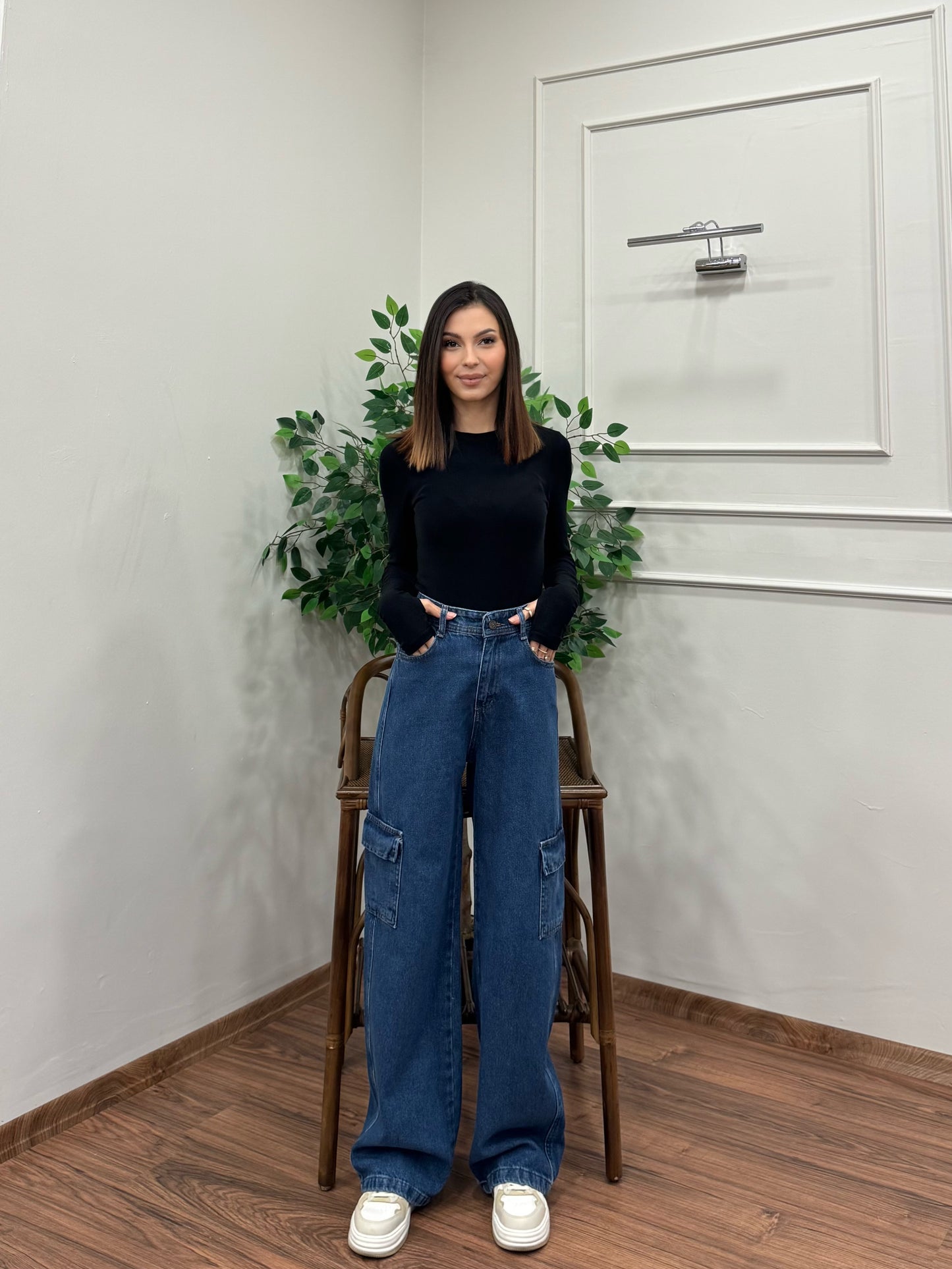 Vanta Kargo Cep Premium Mavi Jean