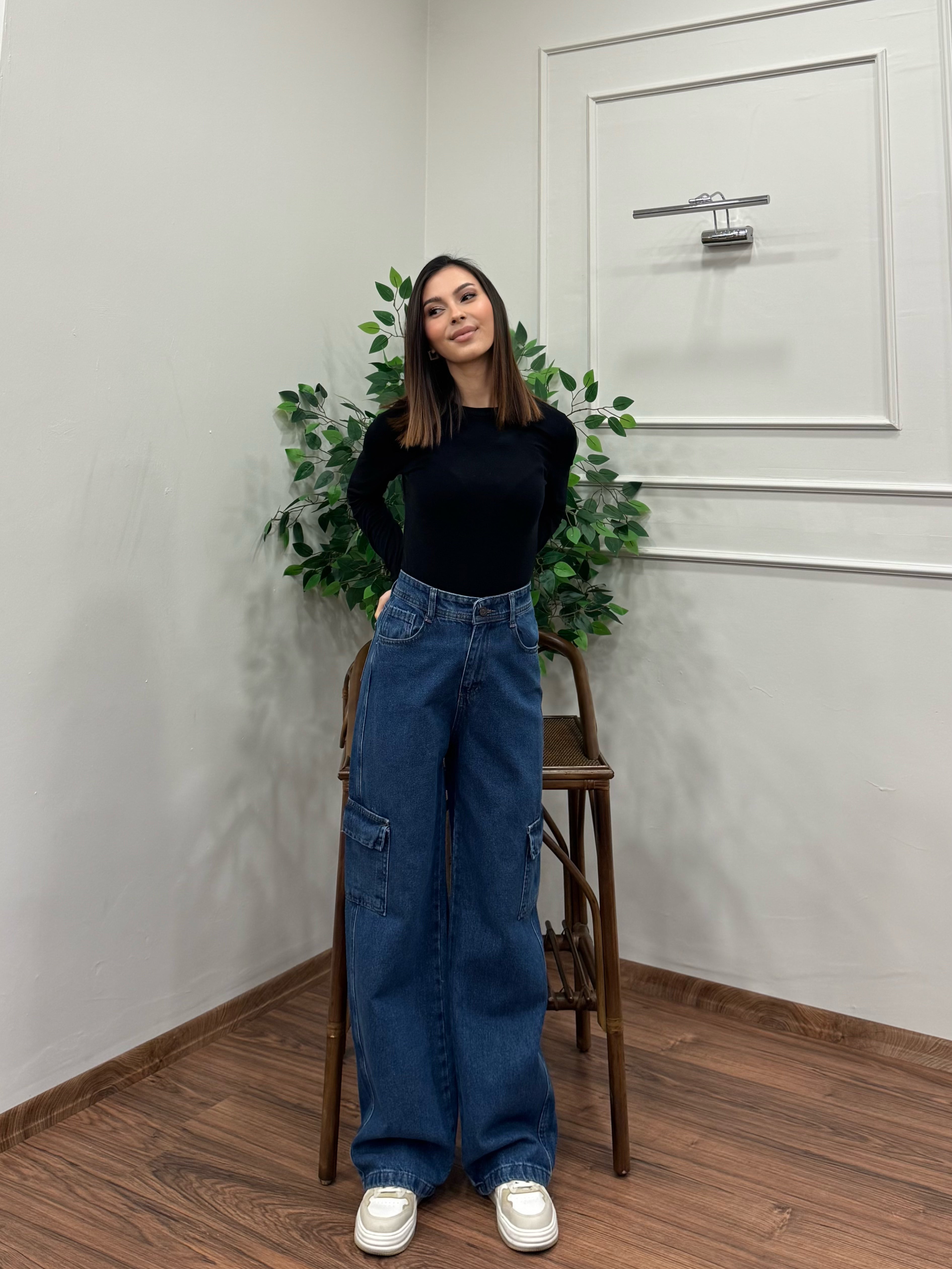 Vanta Kargo Cep Premium Mavi Jean