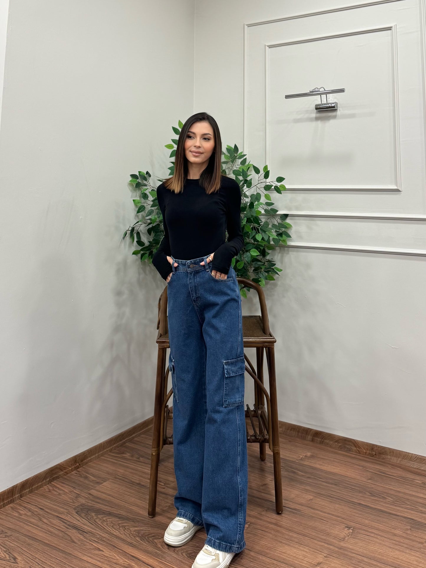 Vanta Kargo Cep Premium Mavi Jean