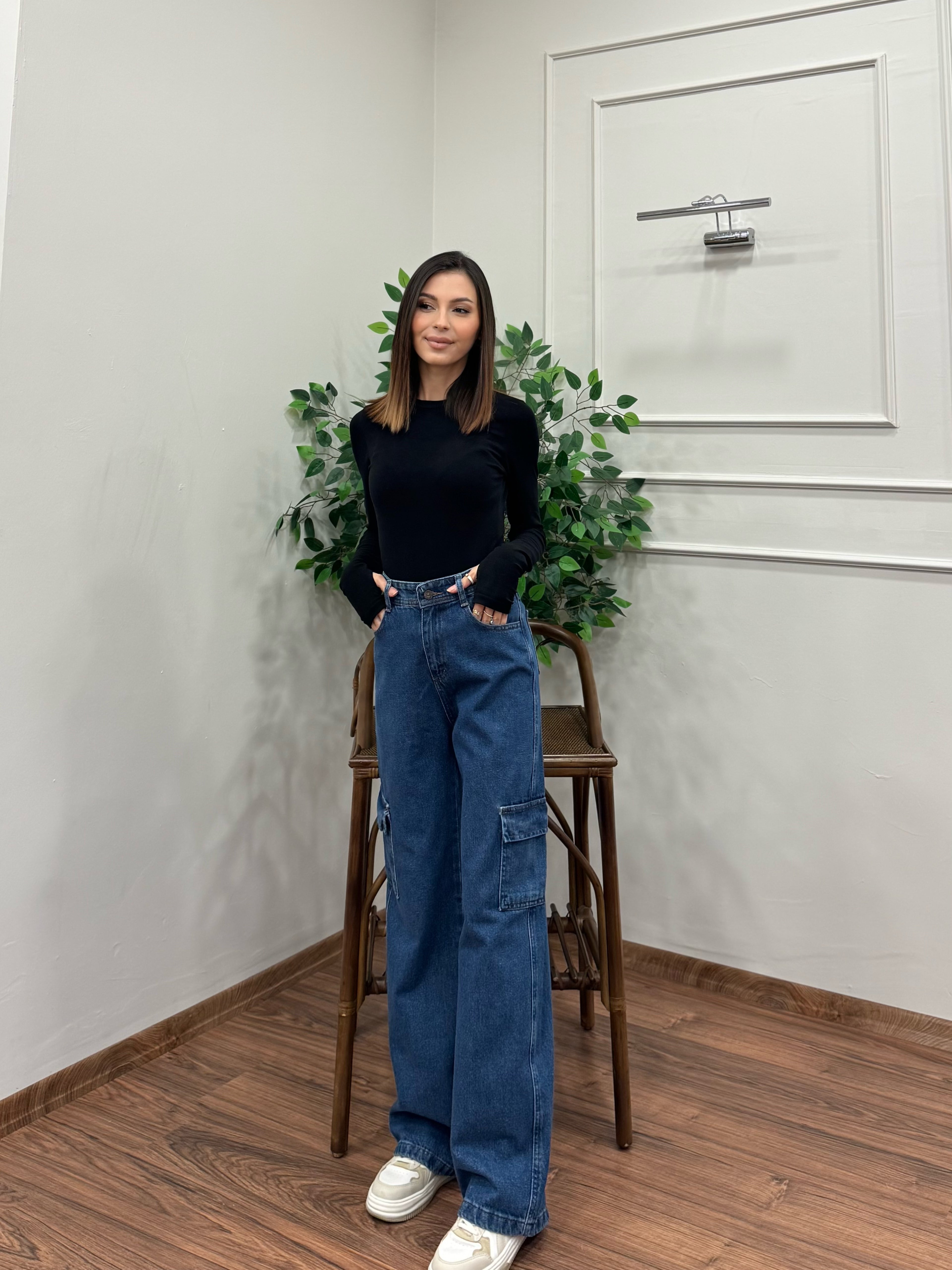 Vanta Kargo Cep Premium Mavi Jean