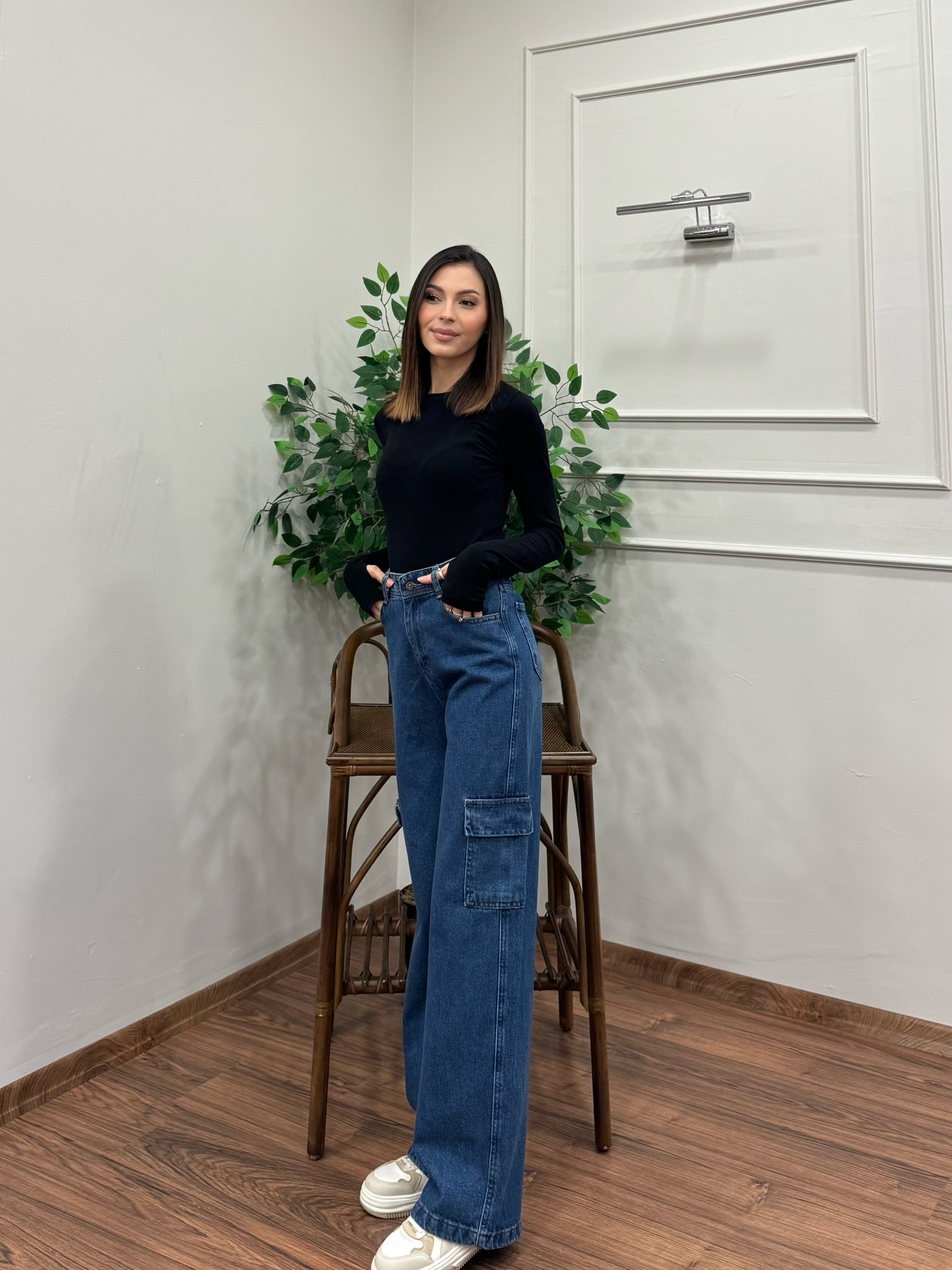 Vanta Kargo Cep Premium Mavi Jean