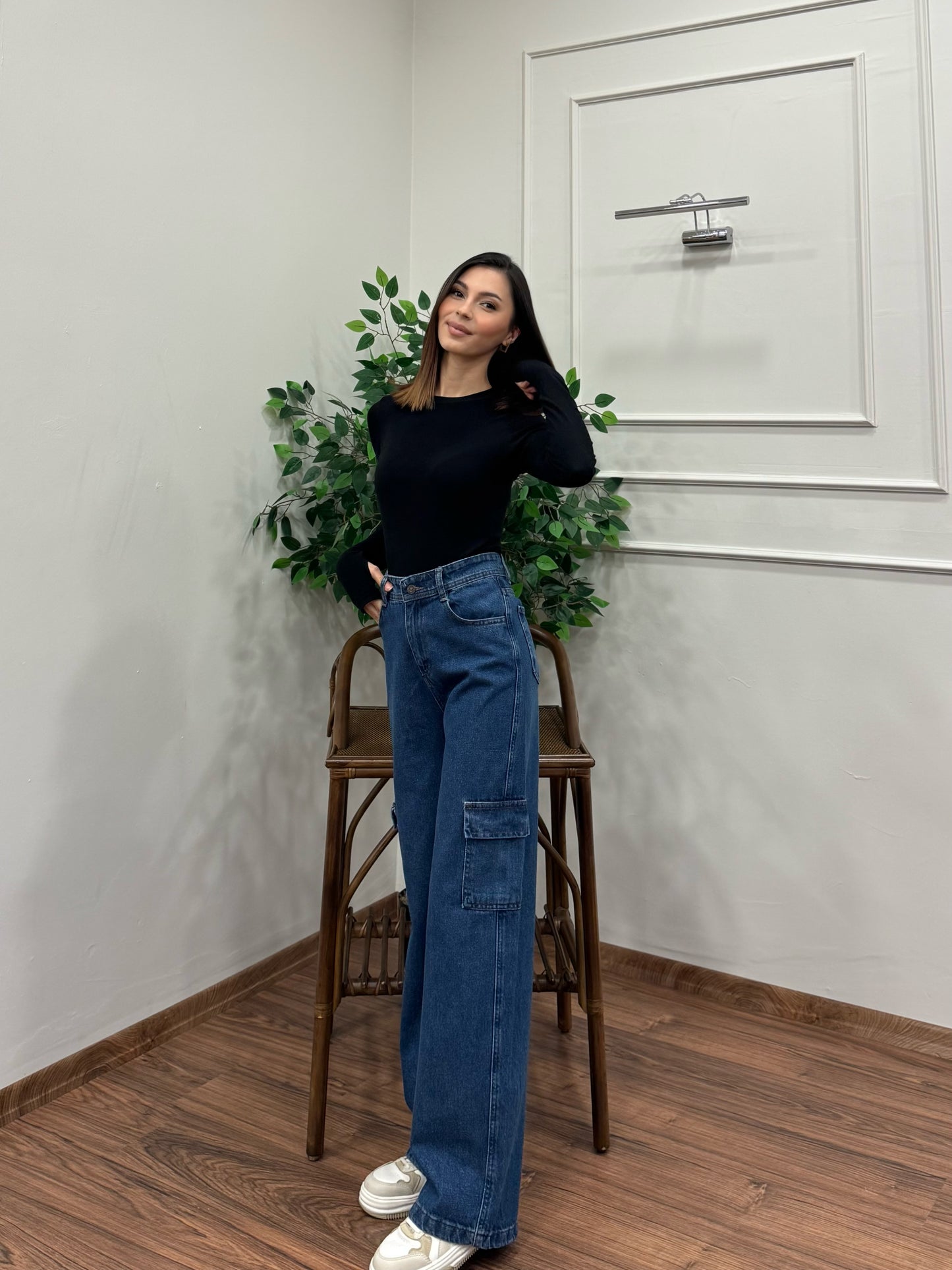Vanta Kargo Cep Premium Mavi Jean