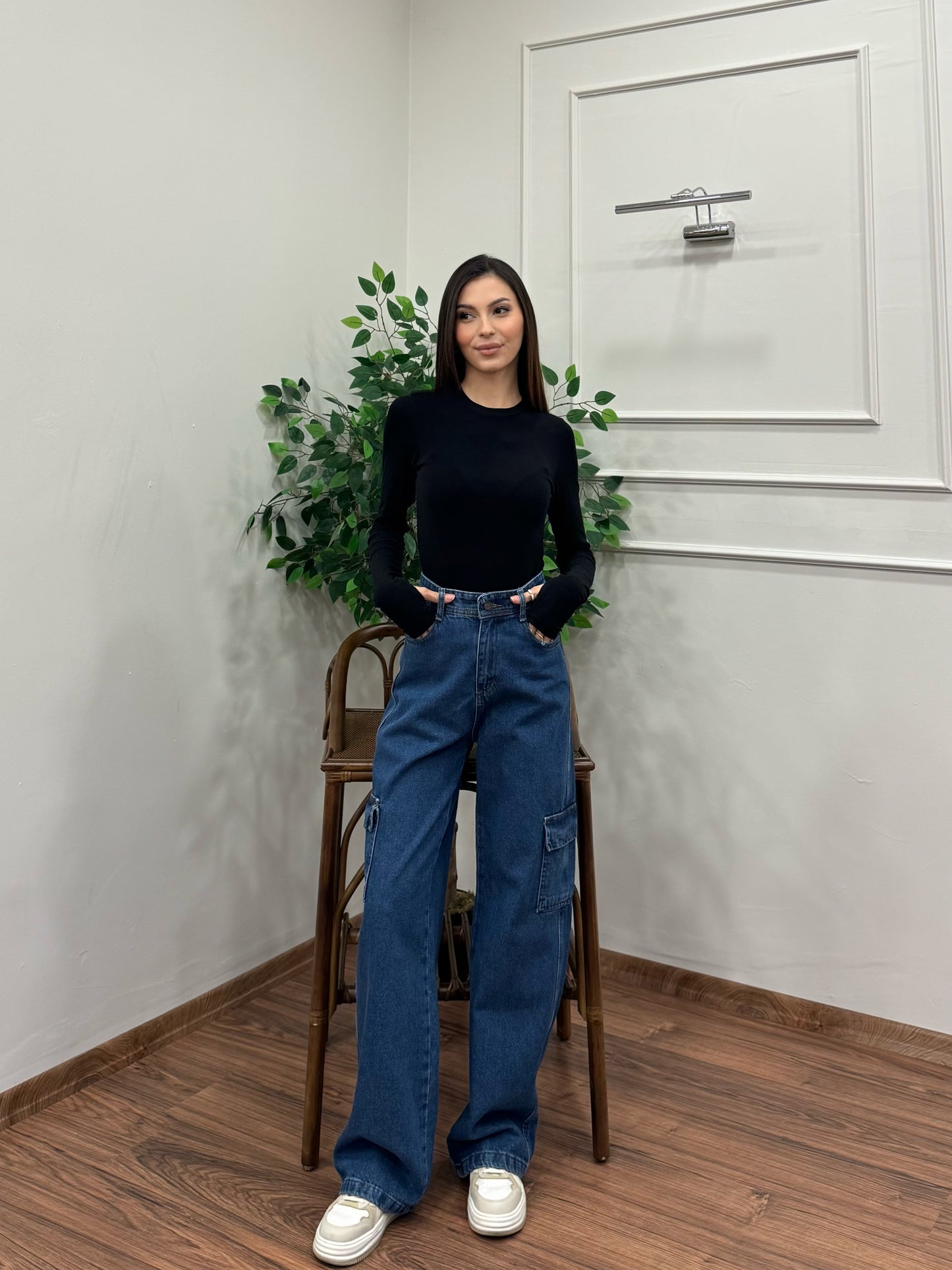 Vanta Kargo Cep Premium Mavi Jean