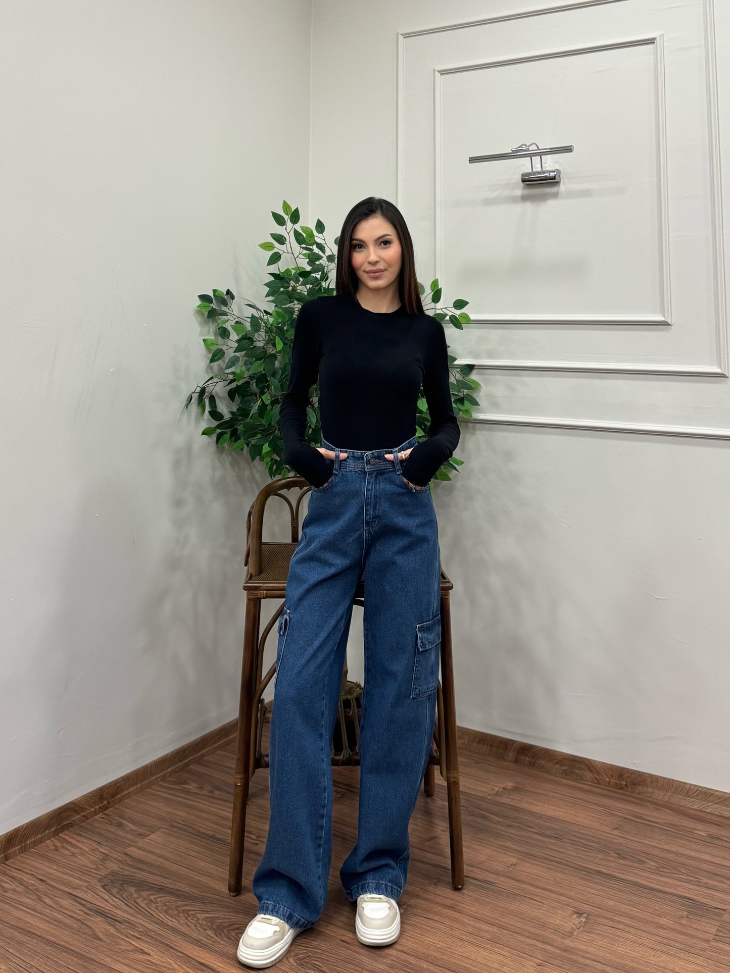 Vanta Kargo Cep Premium Mavi Jean