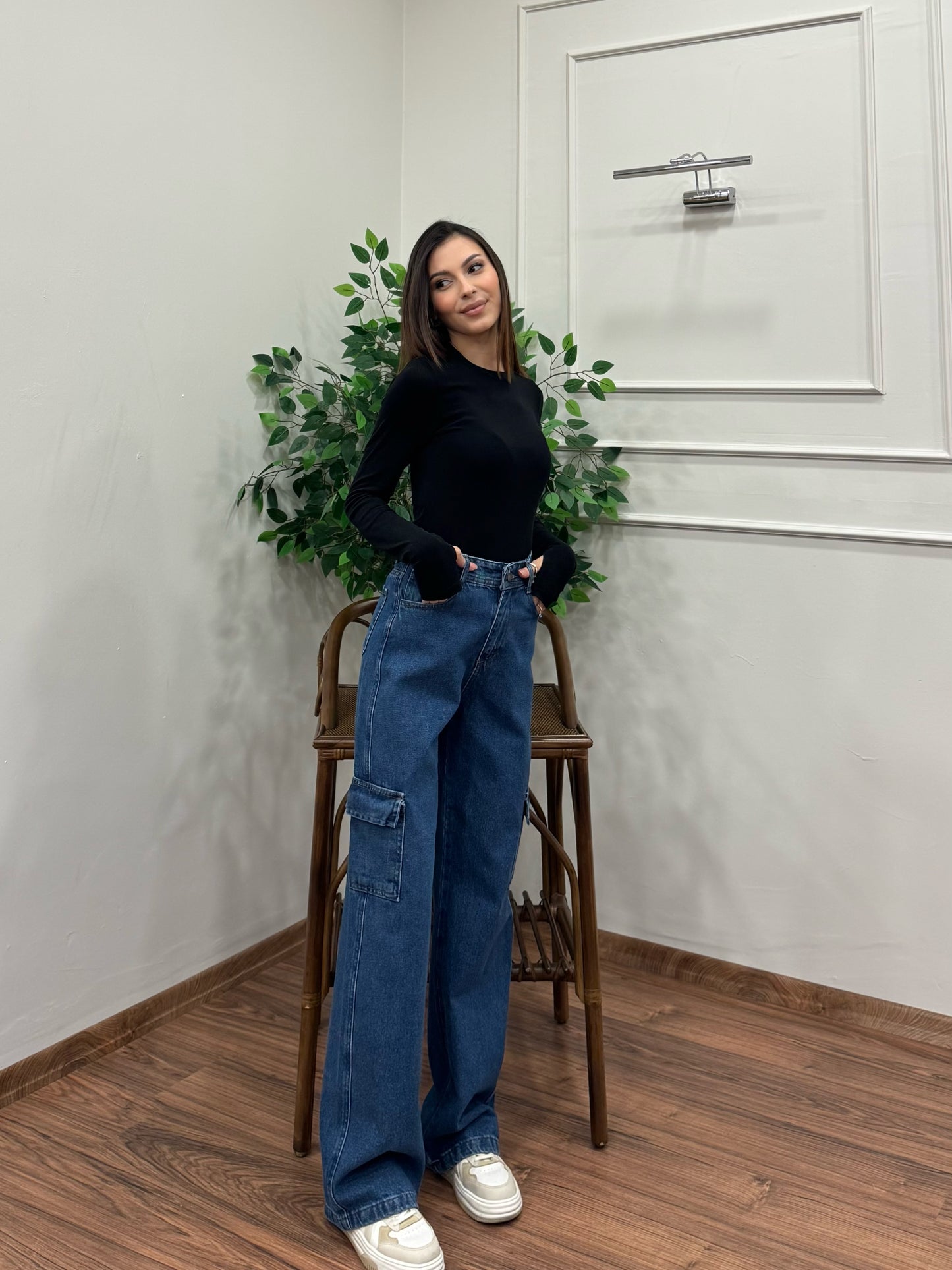 Vanta Kargo Cep Premium Mavi Jean