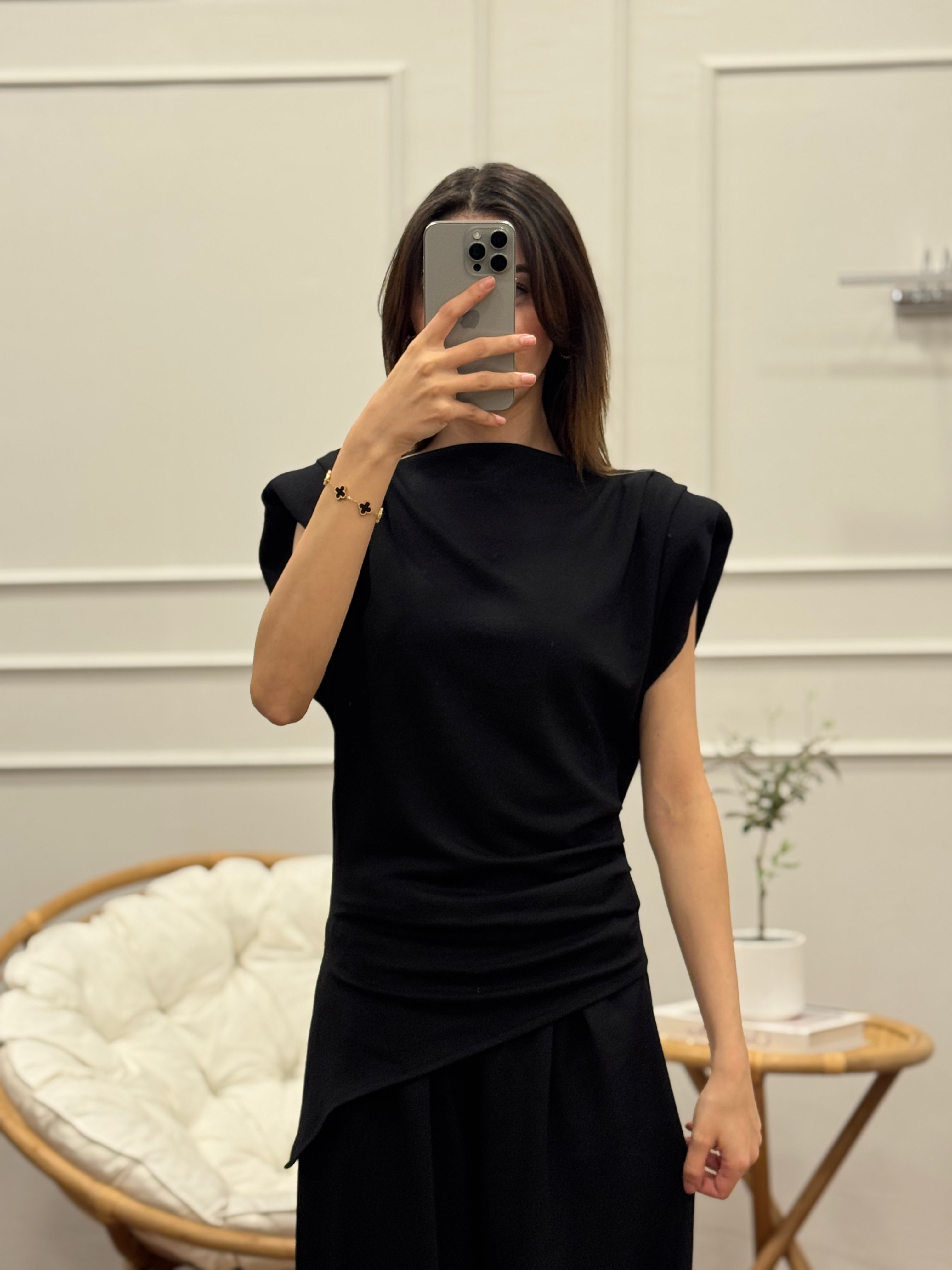 Stella Özel Tasarım İspanyol Pantolon Bluz Siyah Takım