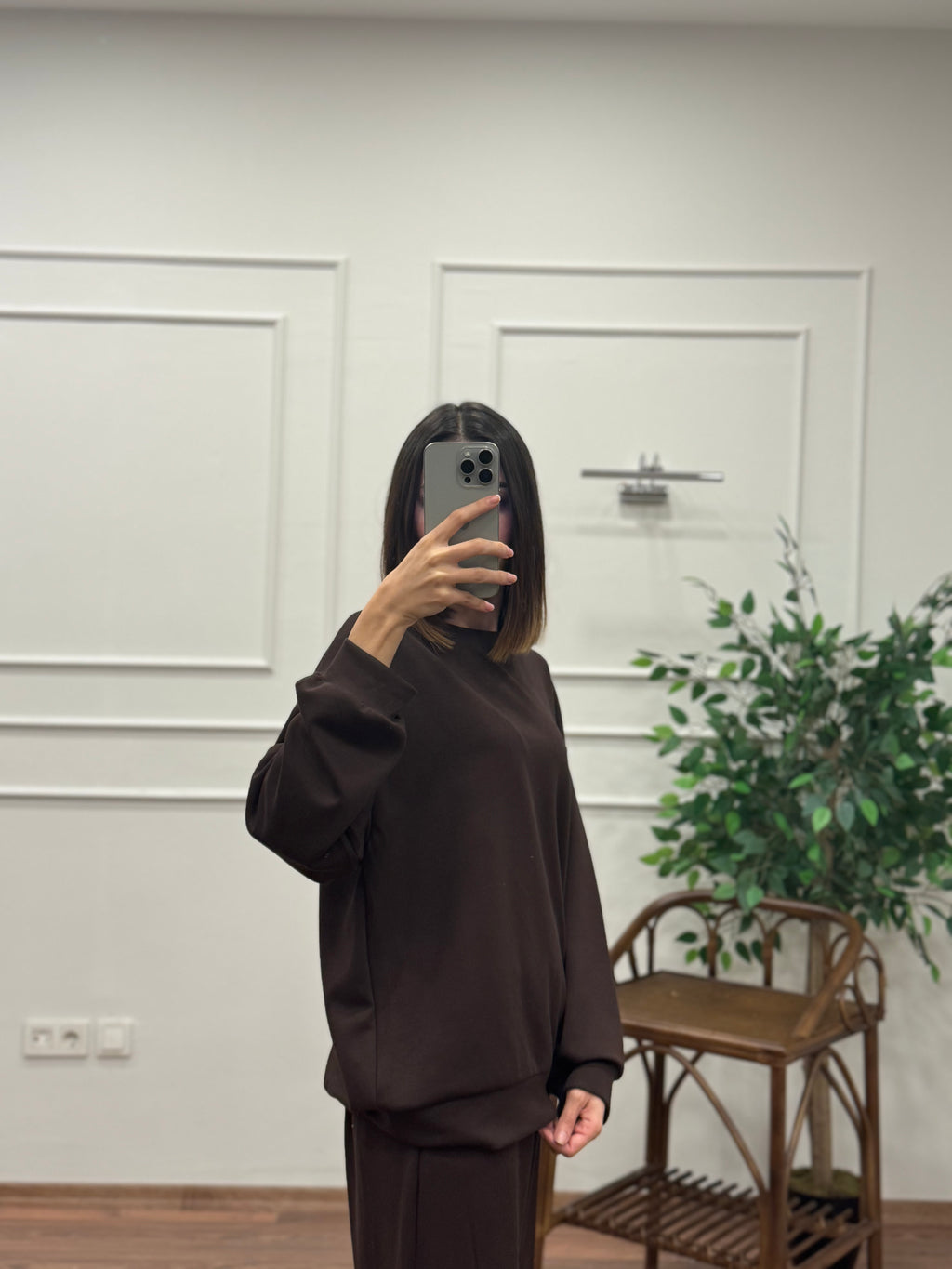 Basic Modal Kumaş Kahverengi Takım