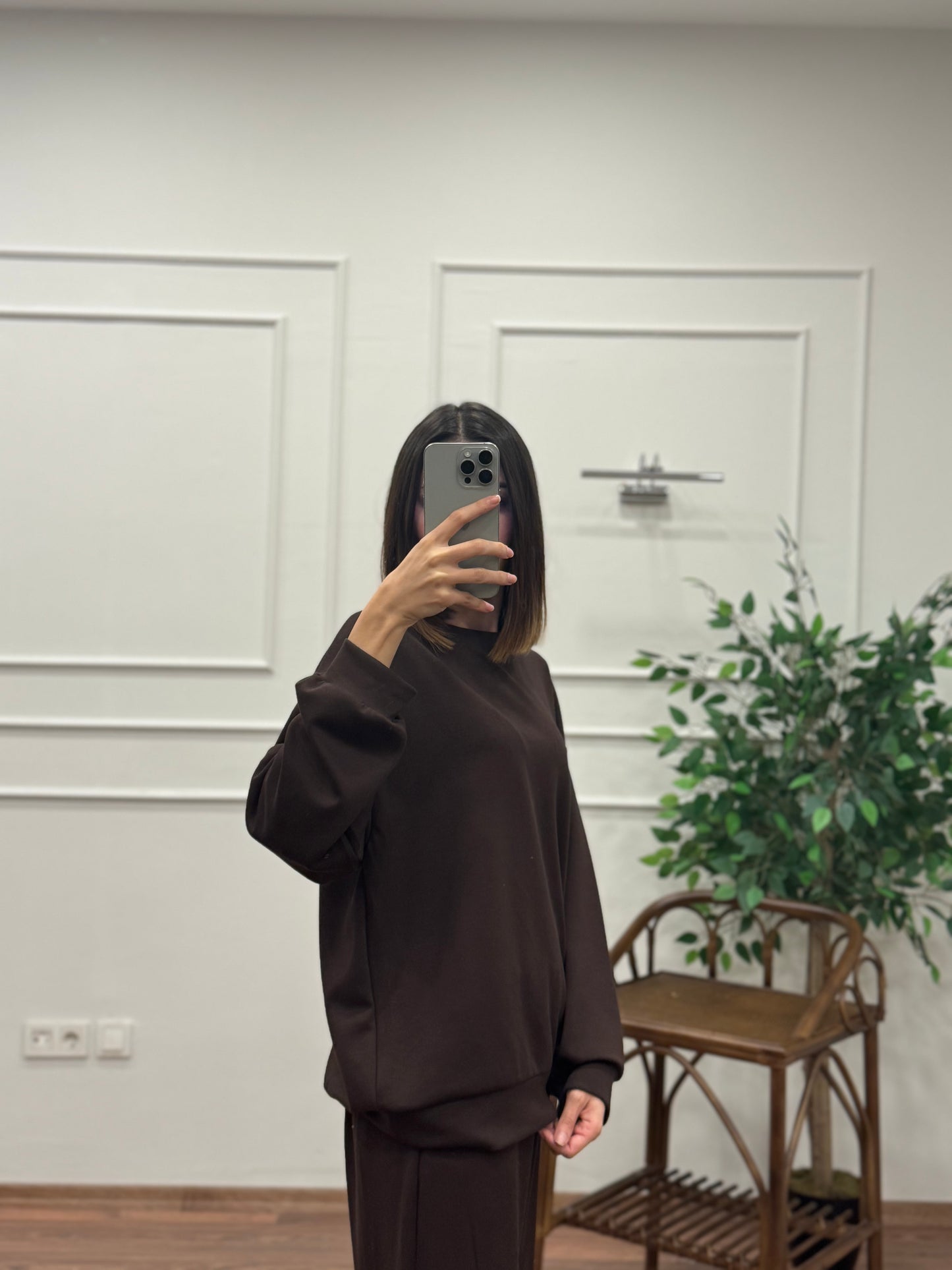 Basic Modal Kumaş Kahverengi Takım