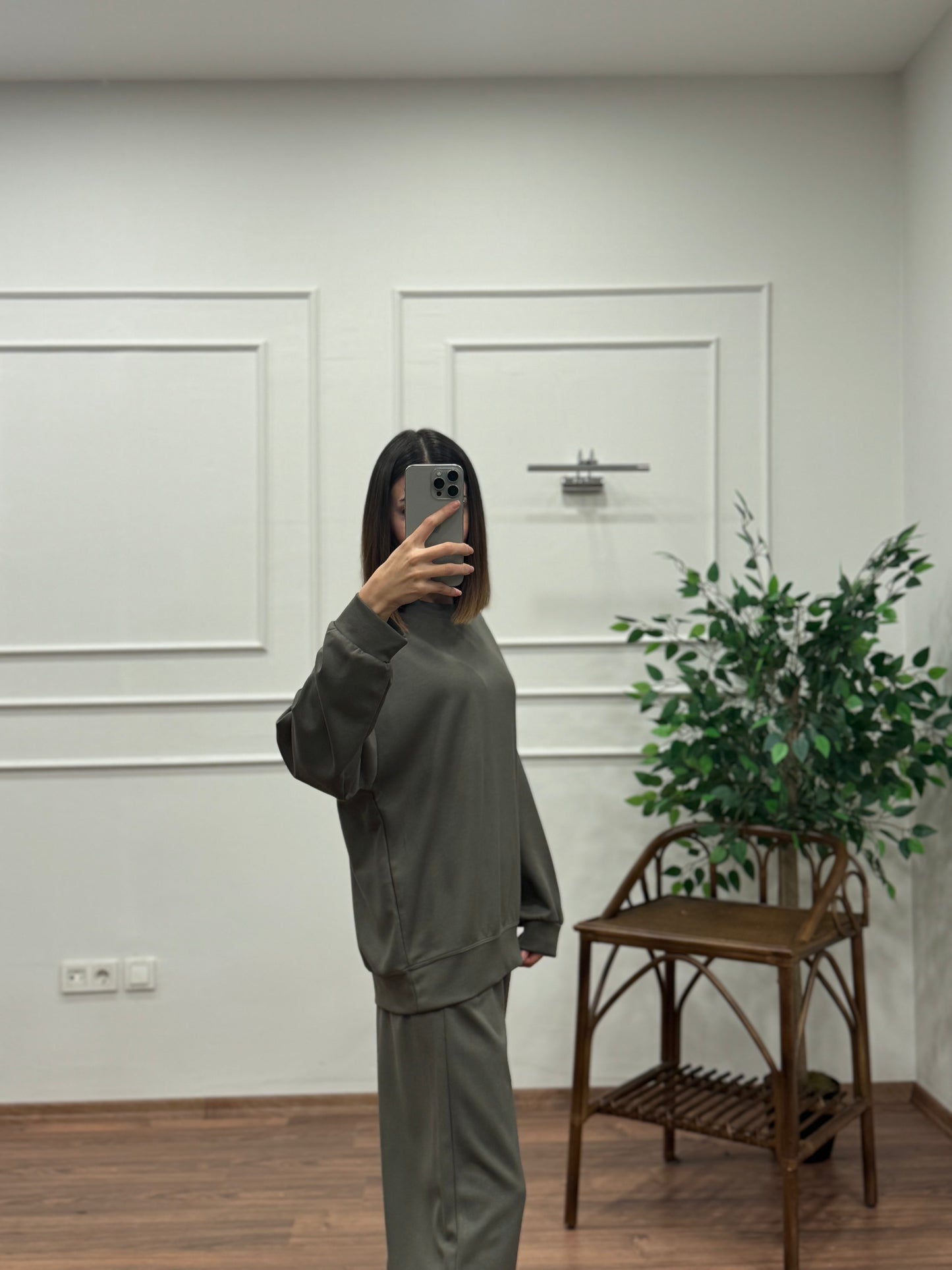 Basic Modal Kumaş Haki Takım