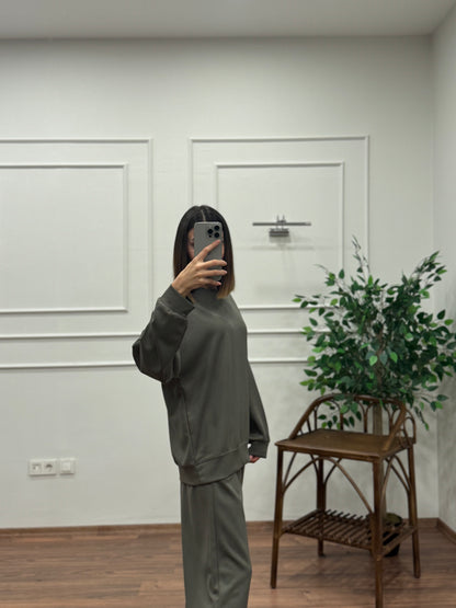 Basic Modal Kumaş Haki Takım