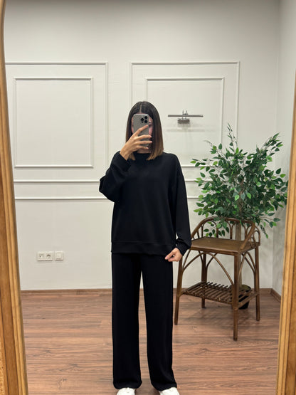 Basic Modal Kumaş Siyah Takım