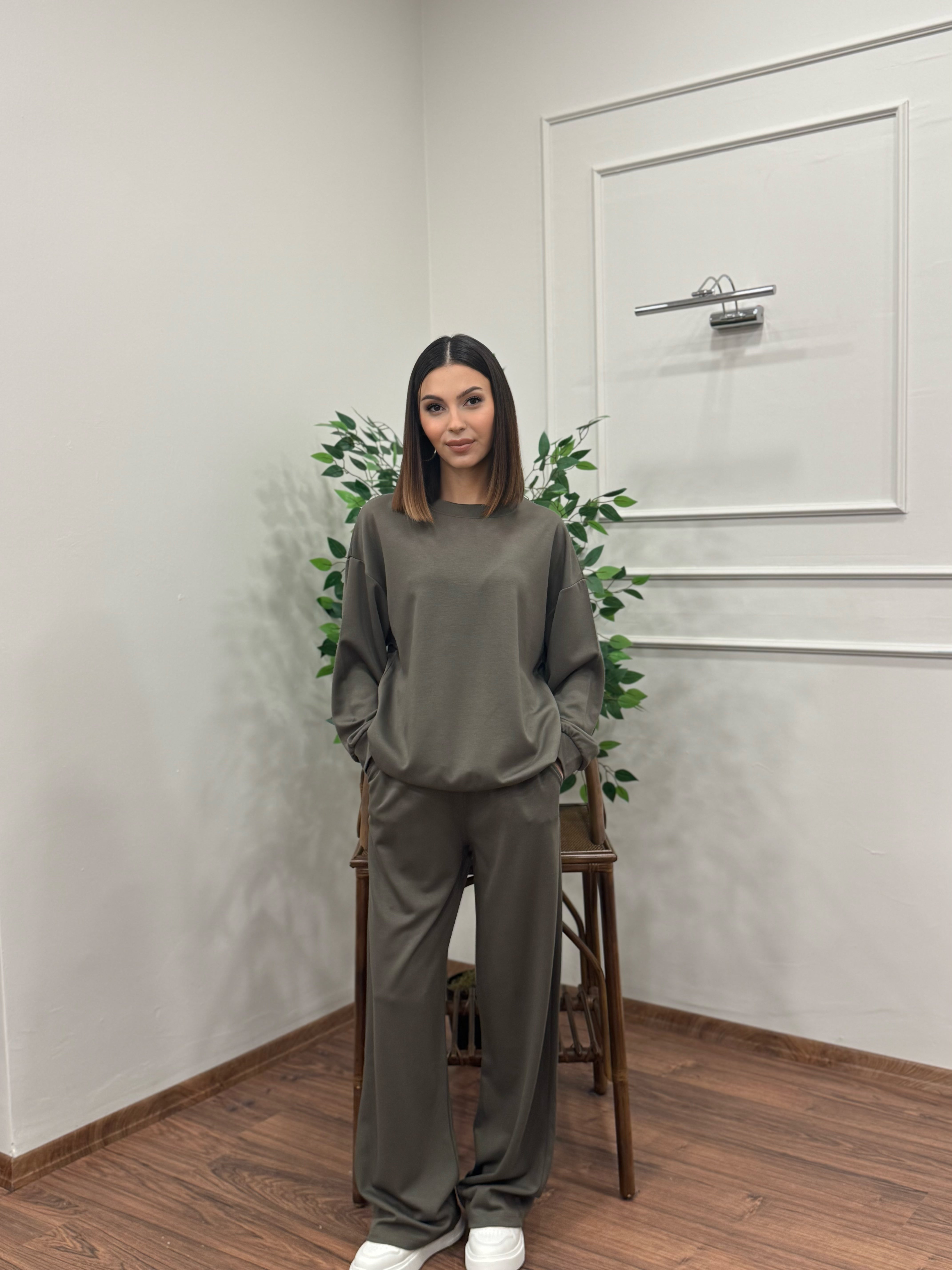 Basic Modal Kumaş Haki Takım