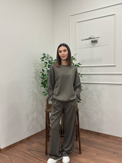 Basic Modal Kumaş Haki Takım