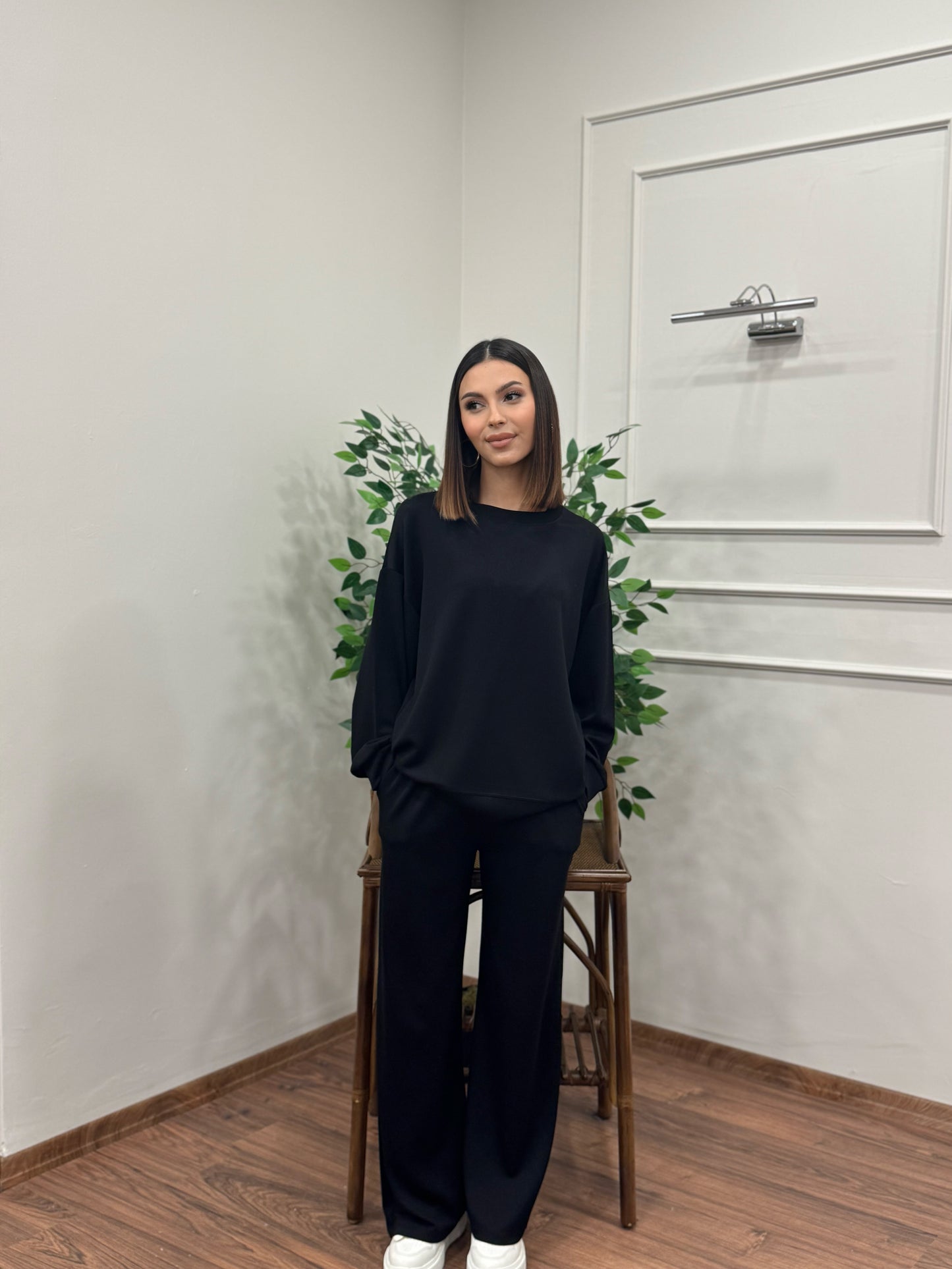 Basic Modal Kumaş Siyah Takım
