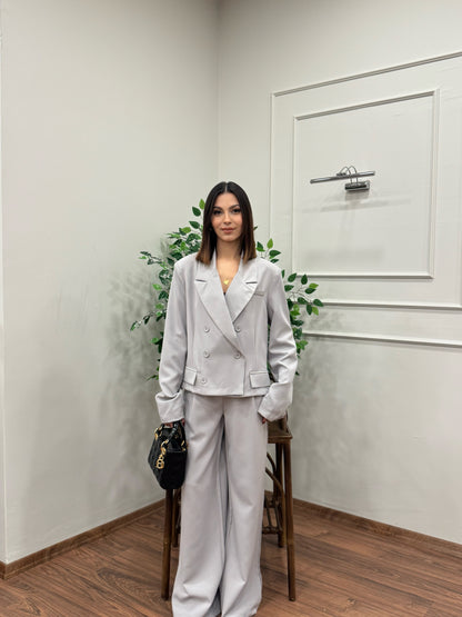 Calista Blazer Ceket Pantolon Gri Takım