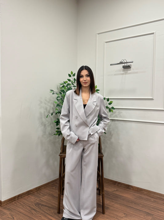 Calista Blazer Ceket Pantolon Gri Takım