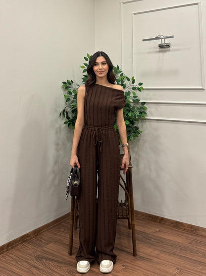 Lexi Krinkıl Kahverengi Takım