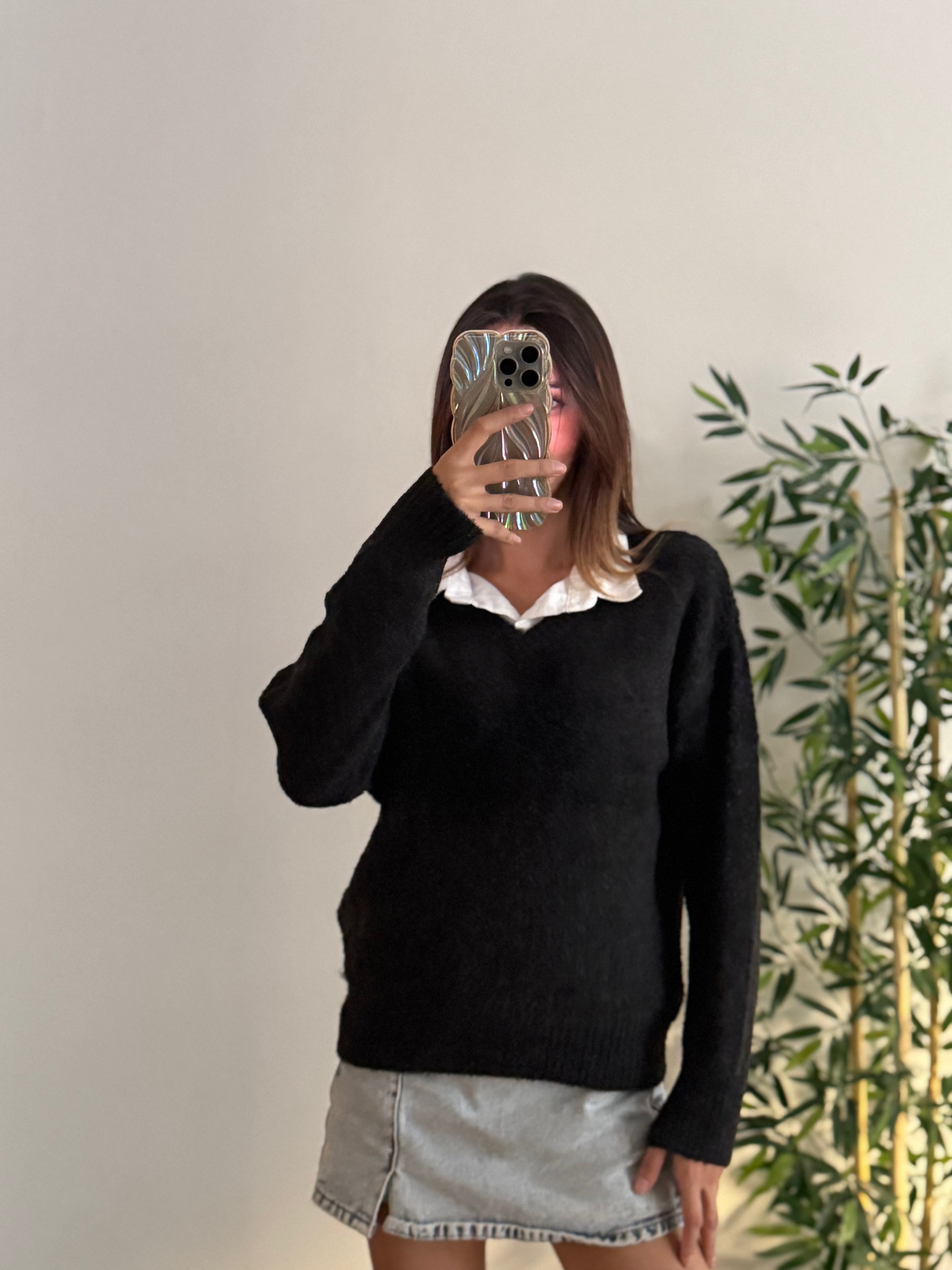 Triko V Yaka Antrasit Kazak