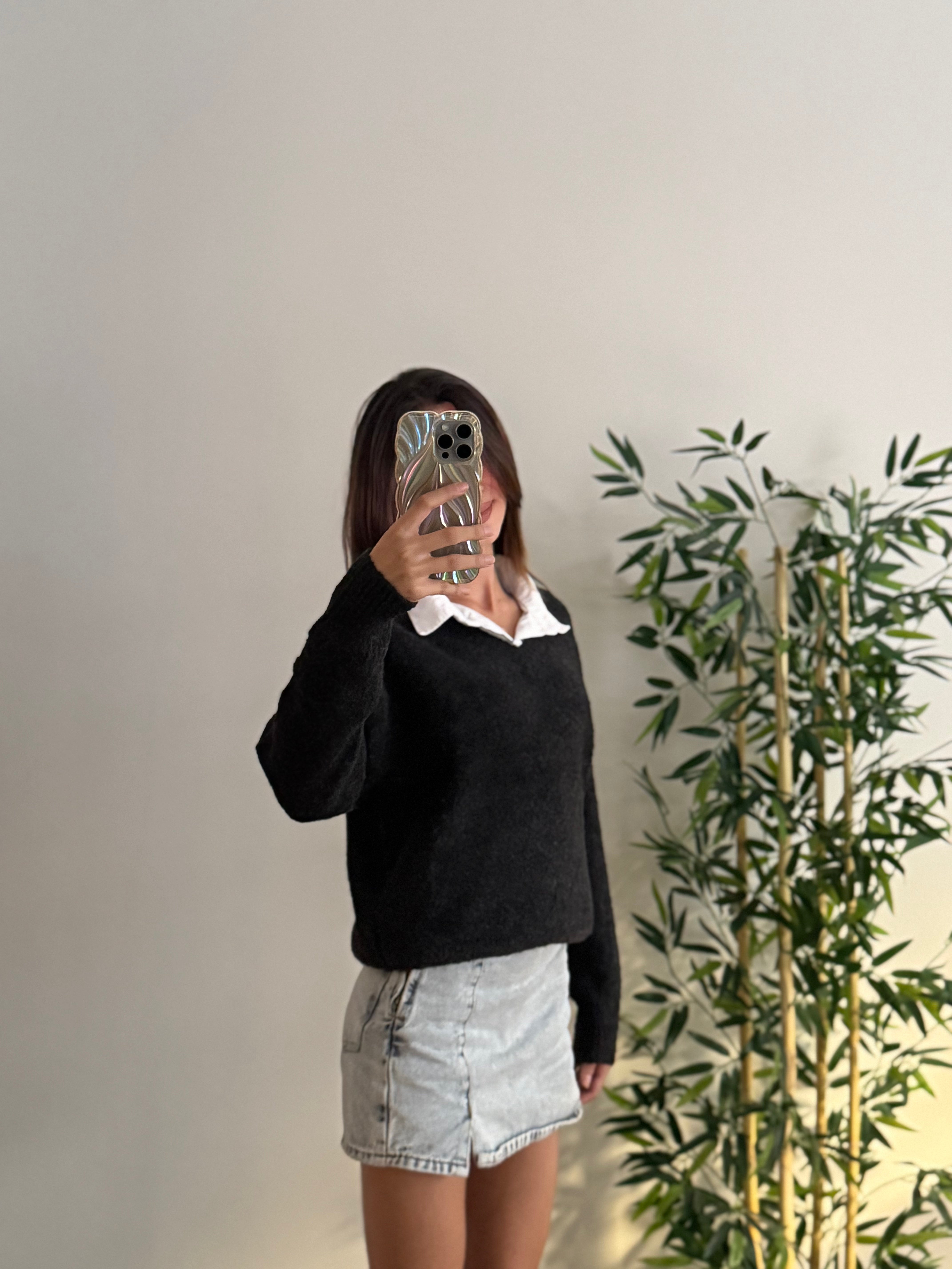 Triko V Yaka Antrasit Kazak