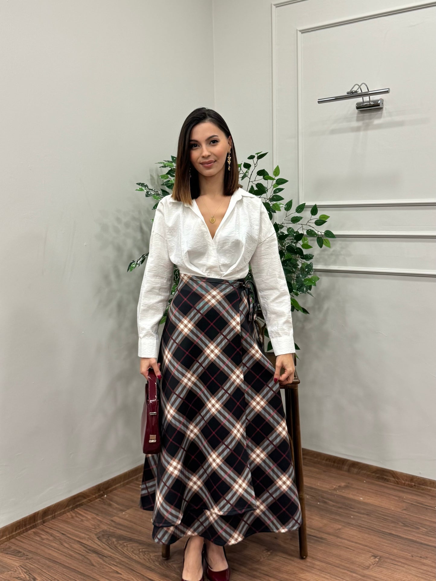 Sofia Ekose Desen Scuba Siyah Etek