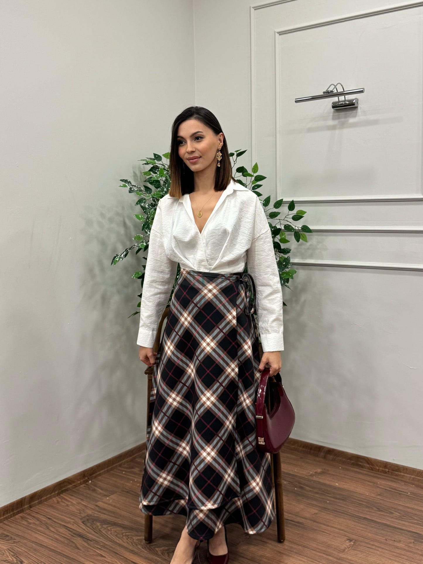 Sofia Ekose Desen Scuba Siyah Etek