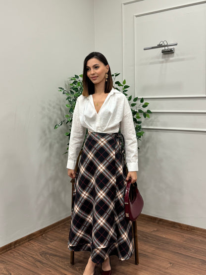 Sofia Ekose Desen Scuba Siyah Etek