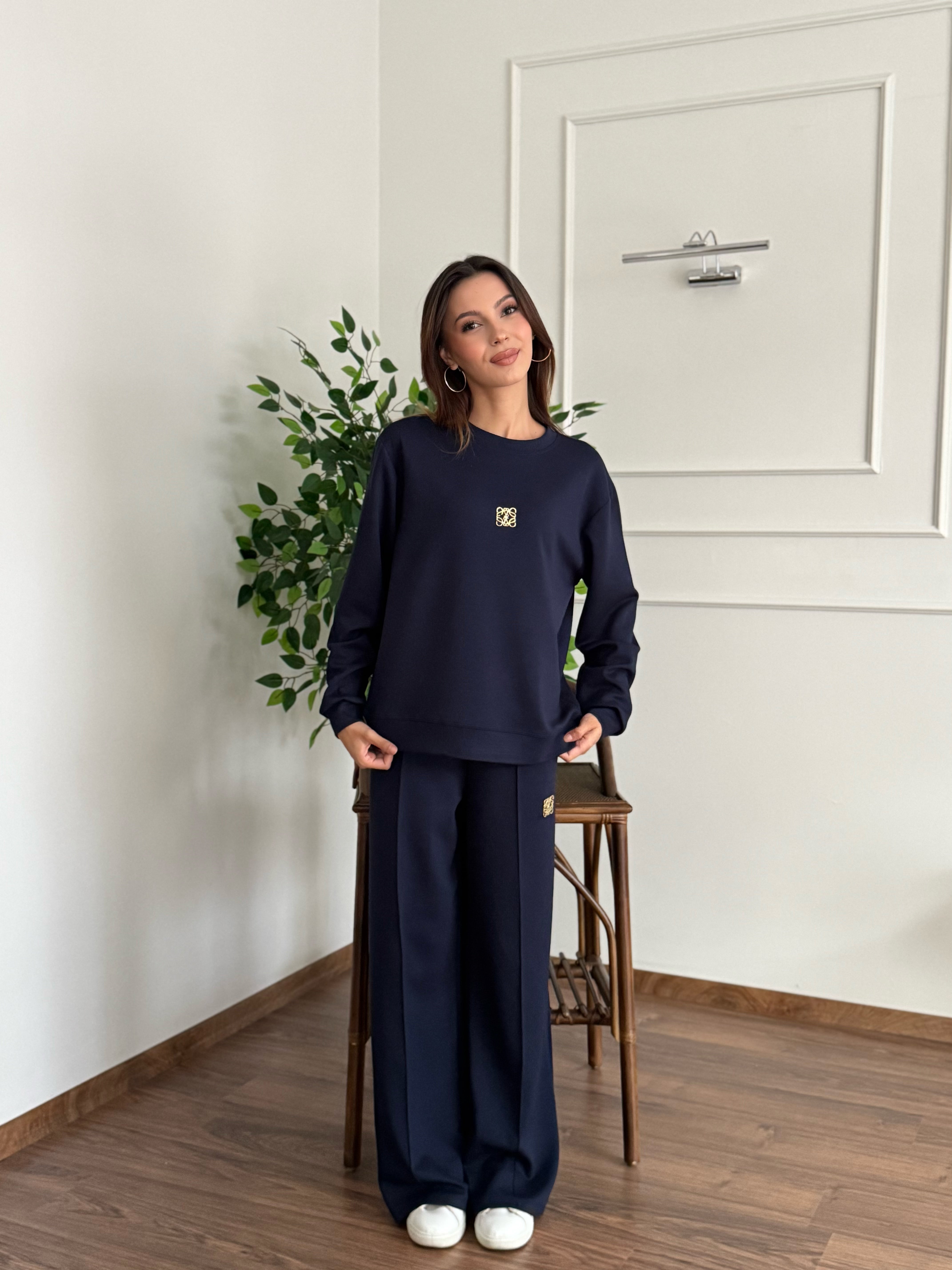 Allura Bluz Pantolon Lacivert Takım