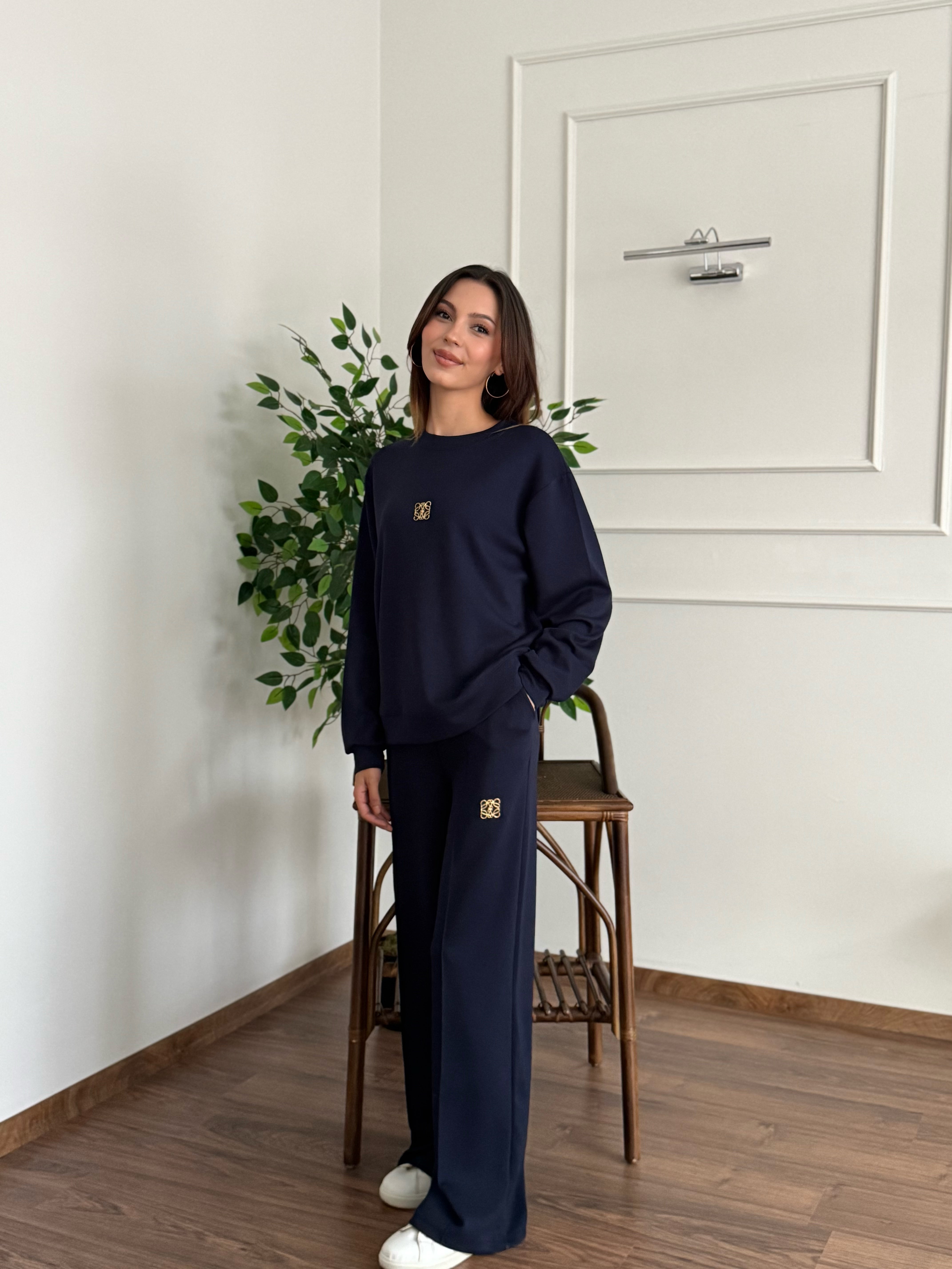 Allura Bluz Pantolon Lacivert Takım