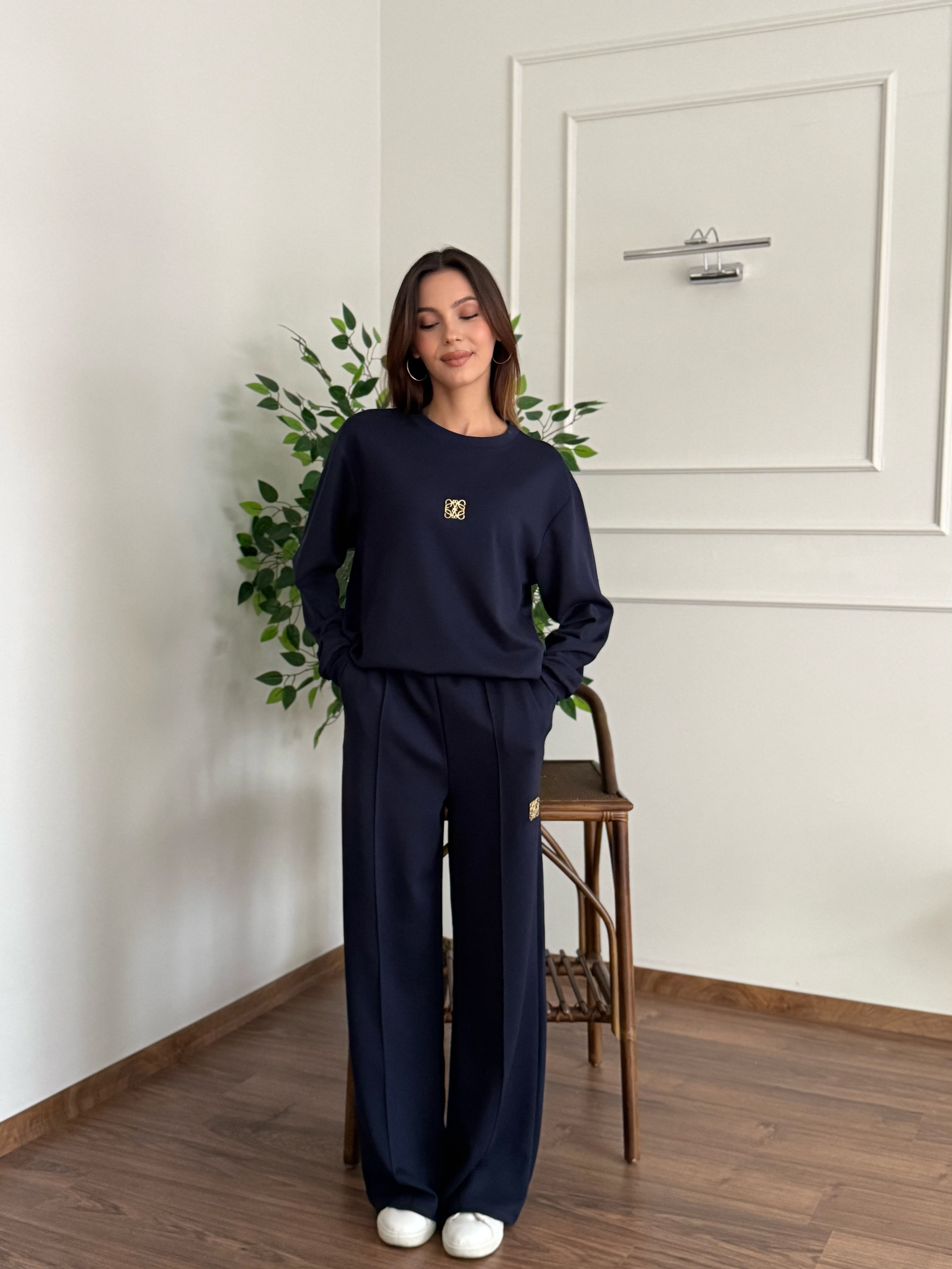 Allura Bluz Pantolon Lacivert Takım