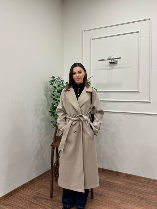 Merlin Astarlı Bej Kaşe Kaban