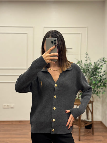 Ysl Triko Antrasit Hırka