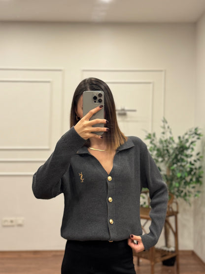 Ysl Triko Antrasit Hırka