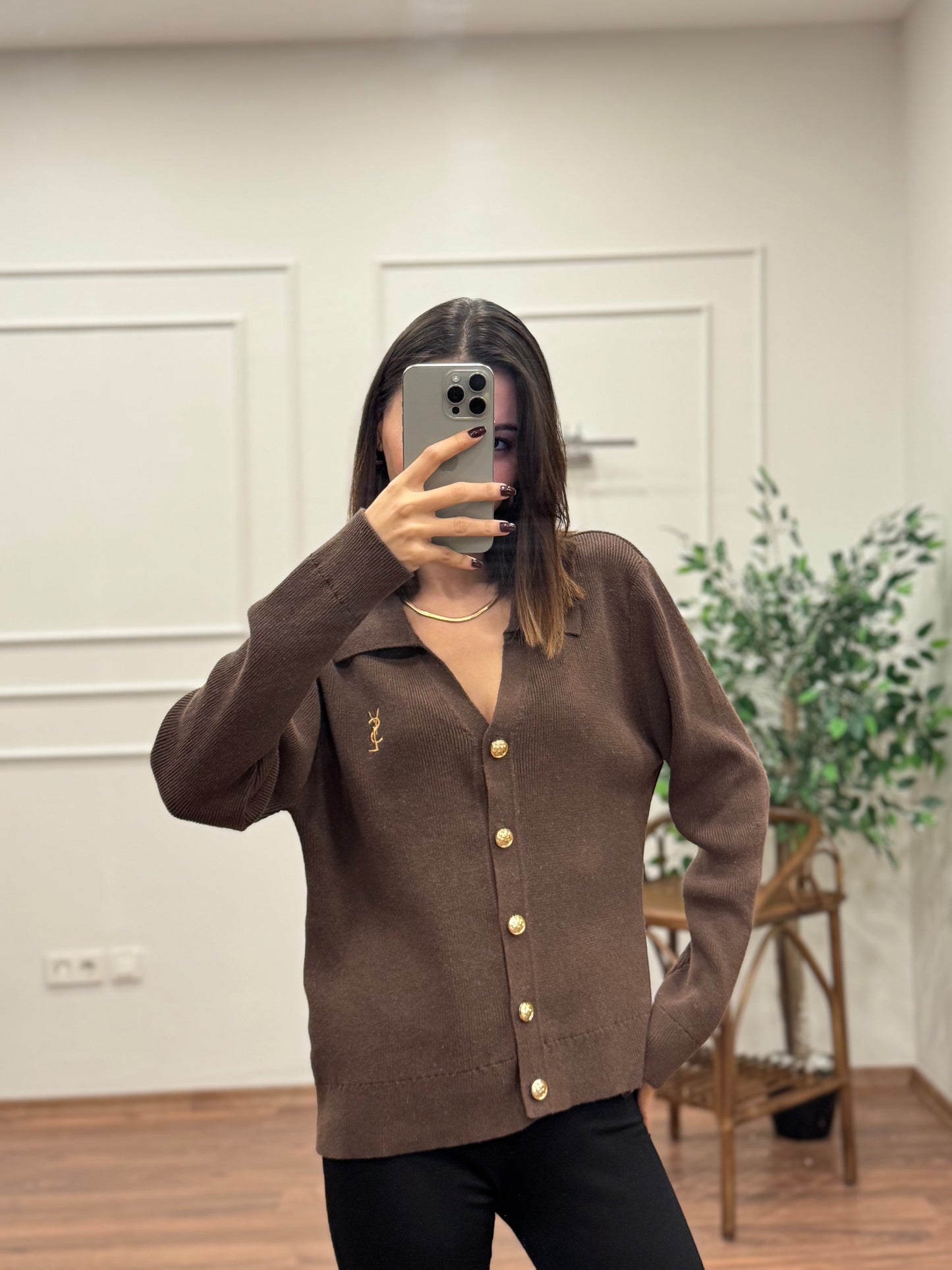 Ysl Triko Kahverengi Hırka