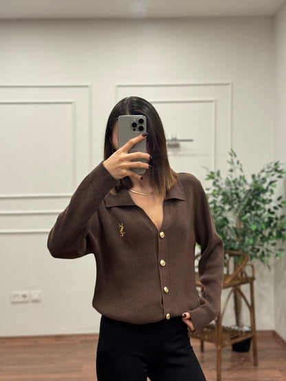 Ysl Triko Kahverengi Hırka