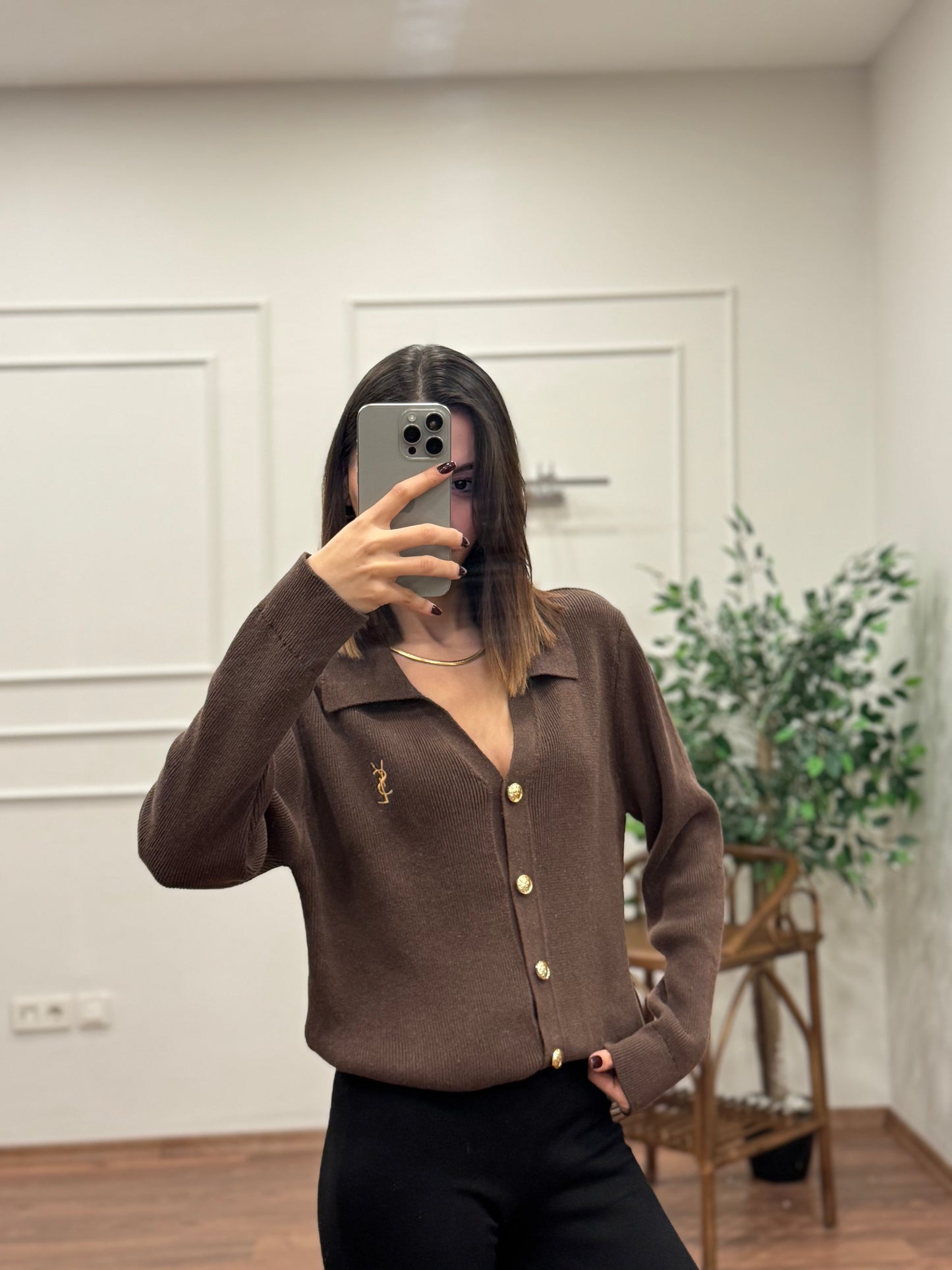Ysl Triko Kahverengi Hırka
