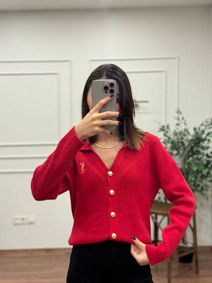 Ysl Triko Kırmızı Hırka