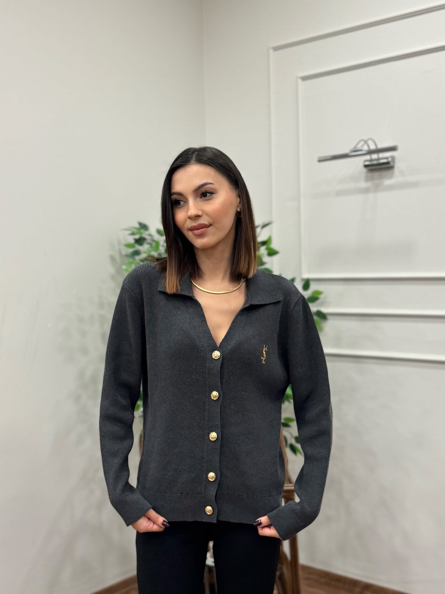 Ysl Triko Antrasit Hırka