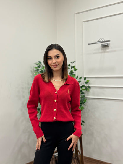 Ysl Triko Kırmızı Hırka
