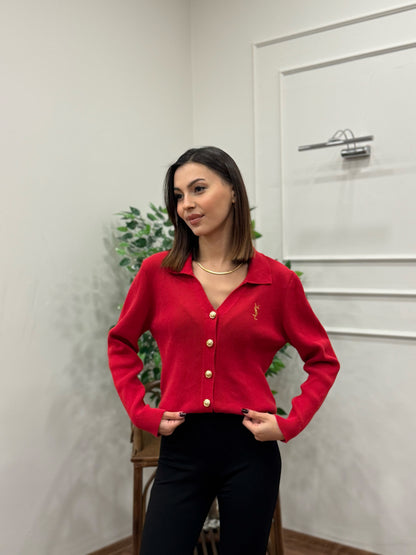 Ysl Triko Kırmızı Hırka