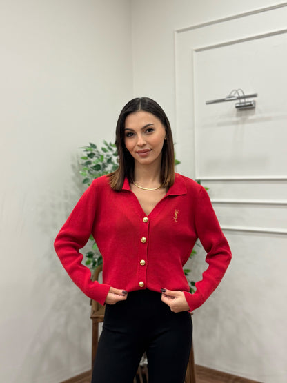 Ysl Triko Kırmızı Hırka