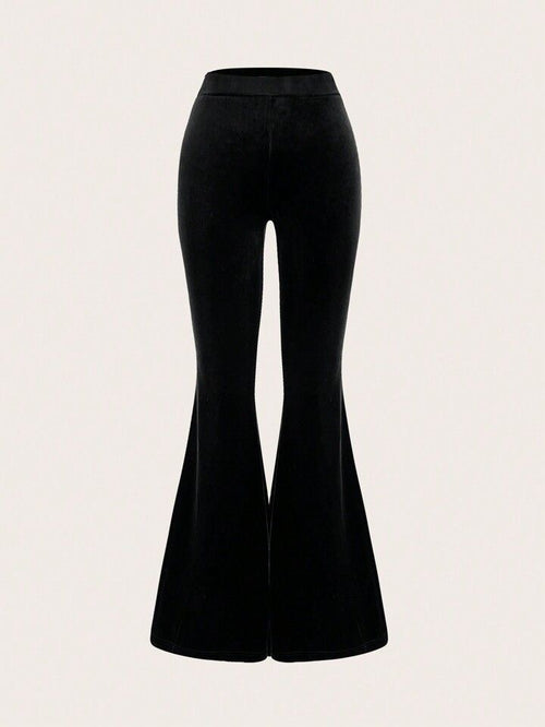 İspanyol Bel Lastikli Siyah Çelik Tayt